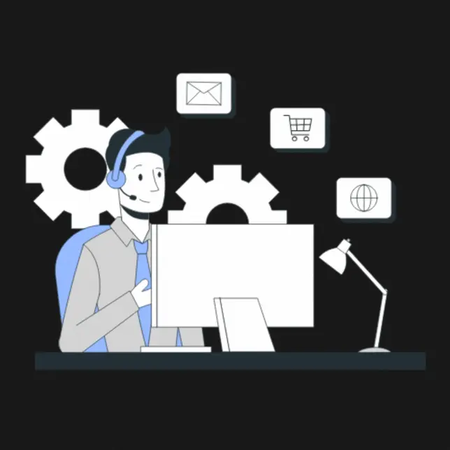 Assistant at a computer